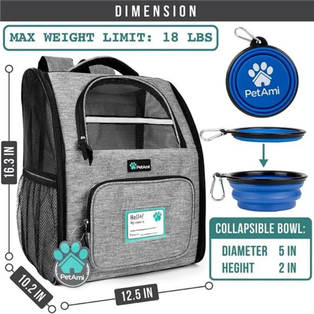 Dog Backpack Carrier for Small Large Cat, Pet, Puppies, Ventilated Pet Backpack